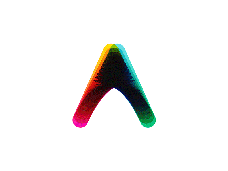 Letter A dynamic colorful blends logo design by Alex Tass