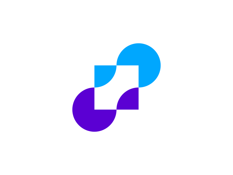 Moving dots modern financial logo design by Alex Tass