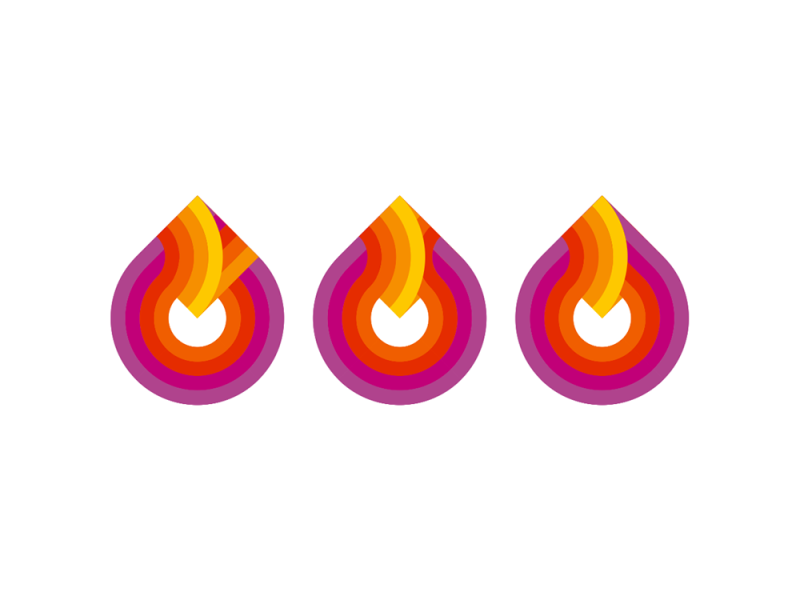 Fire flames logo symbol exploration by Alex Tass