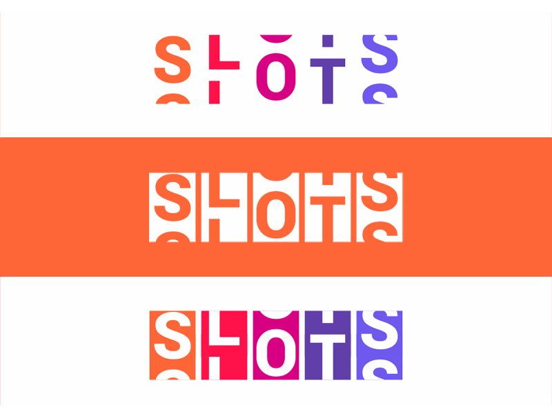Slots slot machines online casino gambling games typographic logo design by Alex Tass