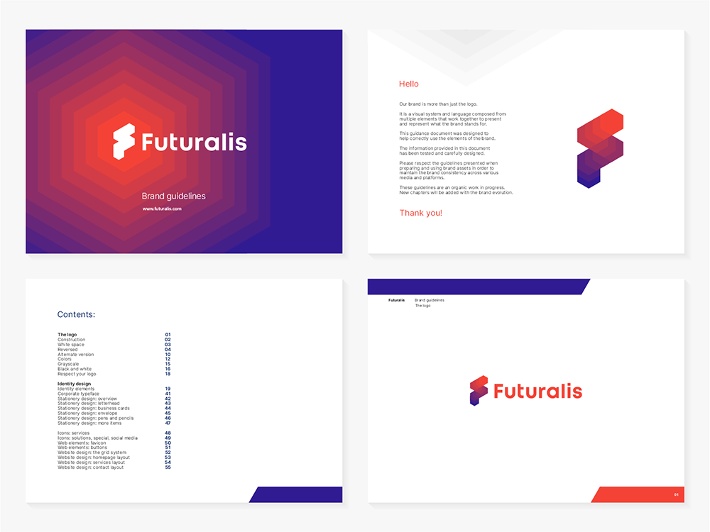 Futuralis AWS cloud services modern applications brand guidelines design by Alex Tass