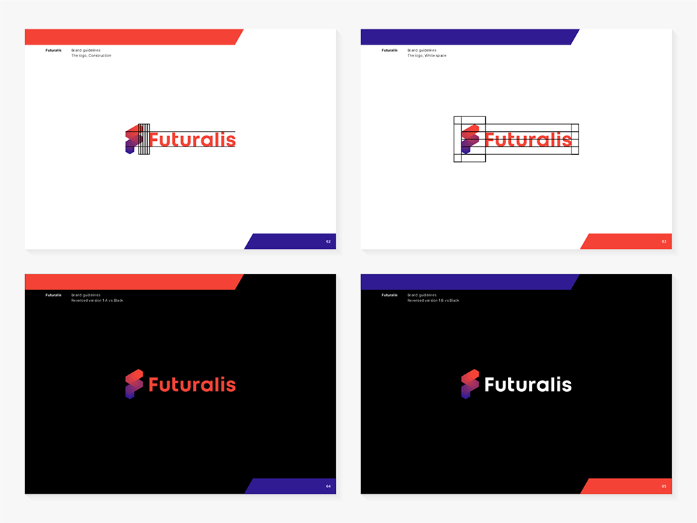 Futuralis AWS cloud services modern applications construction grid reversed logo guidelines by Alex Tass