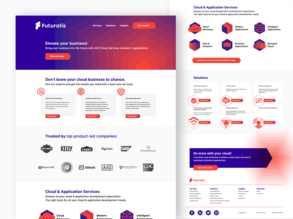 Futuralis AWS cloud services modern applications website web design by Alex Tass