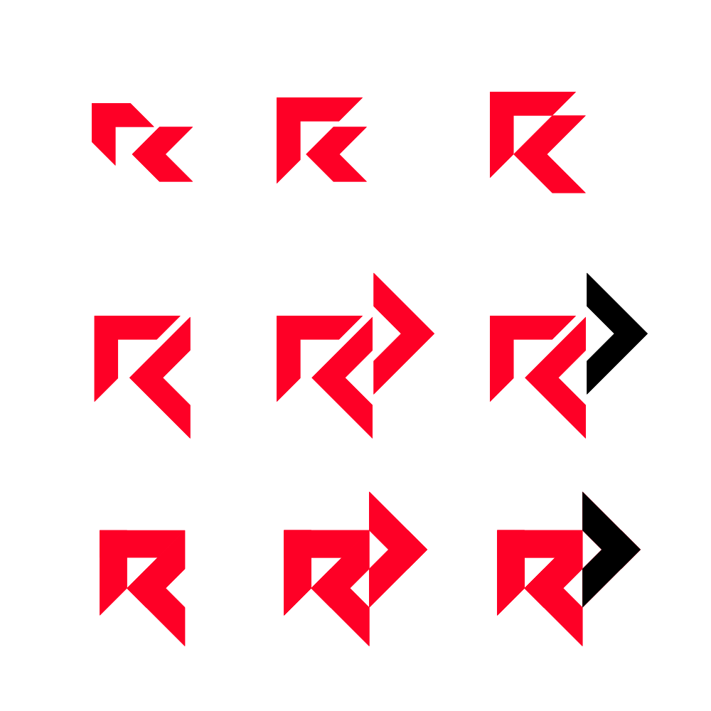 Red by AMD computer manufacturer technology developer logo design explorations by Alex Tass