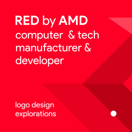 Red by AMD computer tech manufacturer developer division logo design by Alex Tass