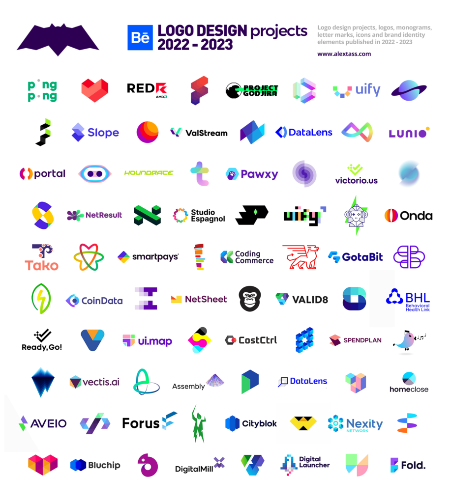 2022 - 2023 logos, logo design portfolio logofolio by logo designer Alex Tass