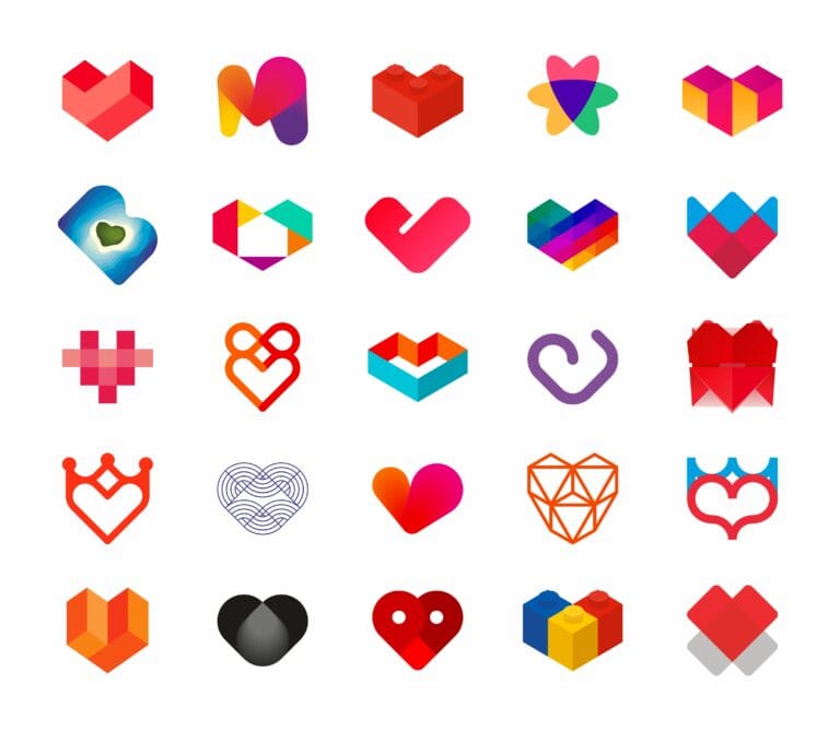 HEARTS, a collection of logos, marks, symbols, icons - Alex Tass