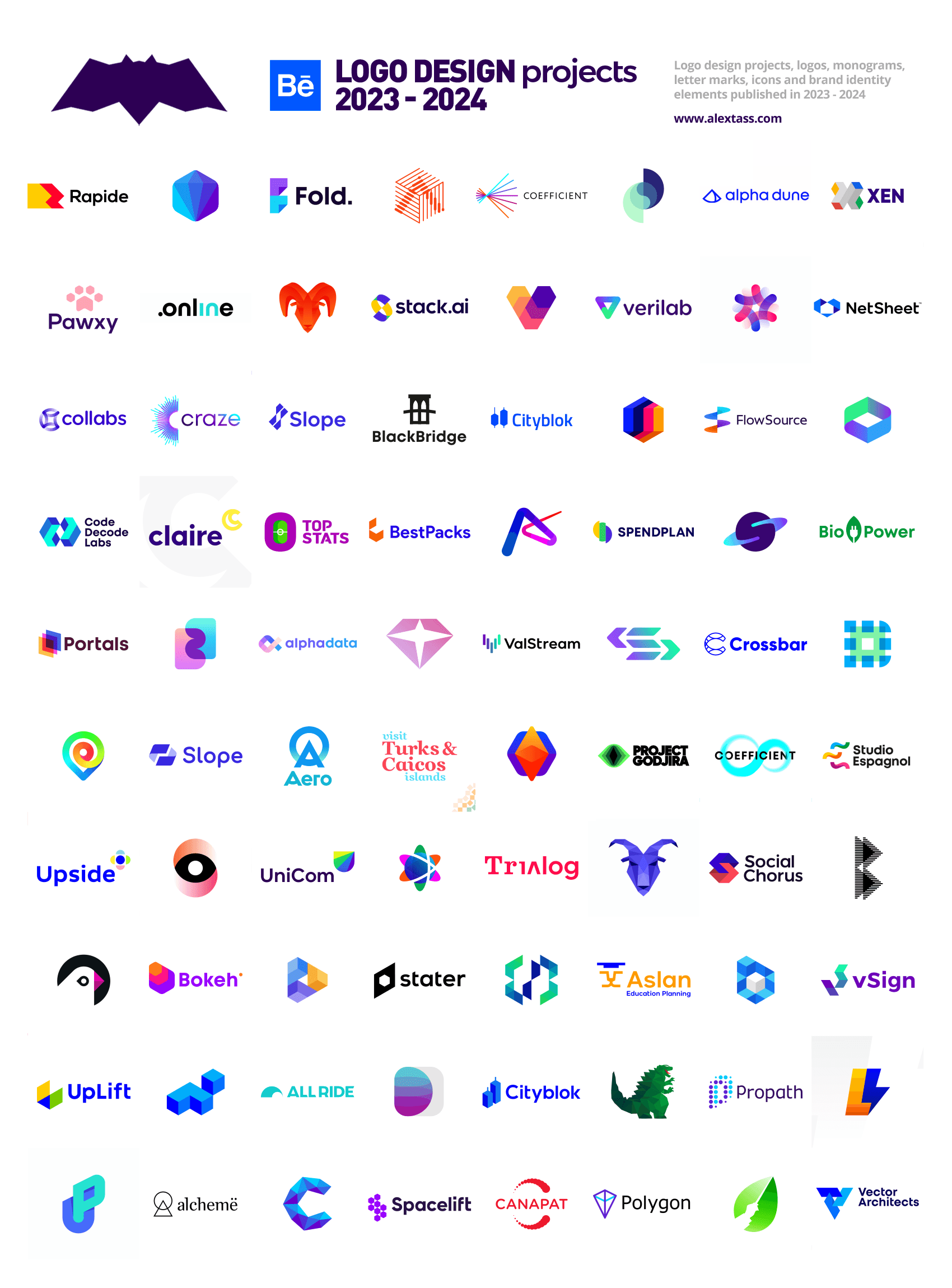 Logo design projects, 2023 - 2024 - Alex Tass